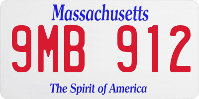 MA license plate 9MB912