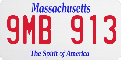 MA license plate 9MB913