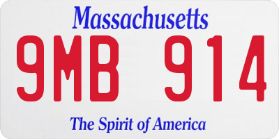 MA license plate 9MB914