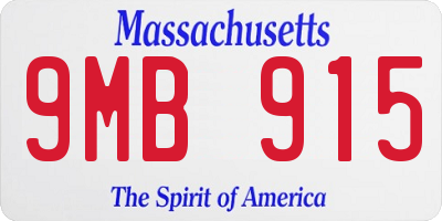 MA license plate 9MB915