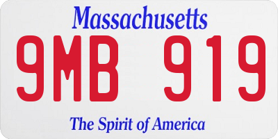 MA license plate 9MB919