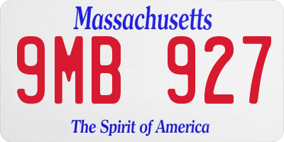 MA license plate 9MB927