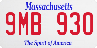 MA license plate 9MB930