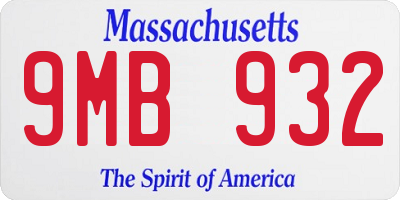 MA license plate 9MB932