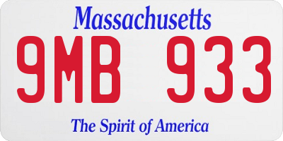 MA license plate 9MB933