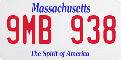 MA license plate 9MB938
