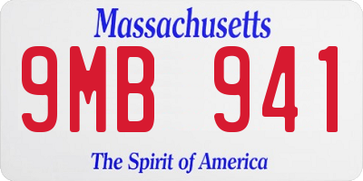 MA license plate 9MB941