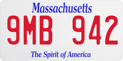MA license plate 9MB942