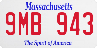 MA license plate 9MB943