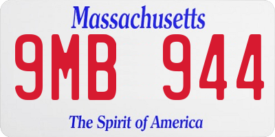 MA license plate 9MB944
