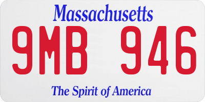 MA license plate 9MB946