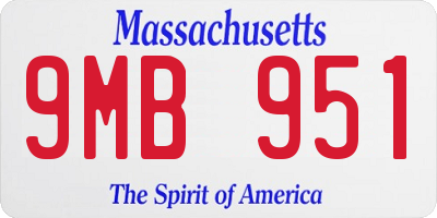MA license plate 9MB951
