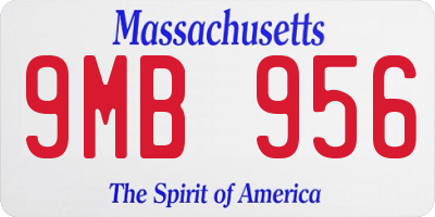 MA license plate 9MB956