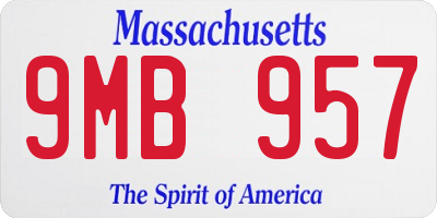 MA license plate 9MB957