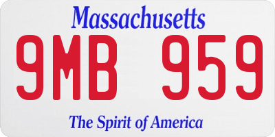 MA license plate 9MB959