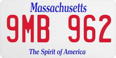 MA license plate 9MB962