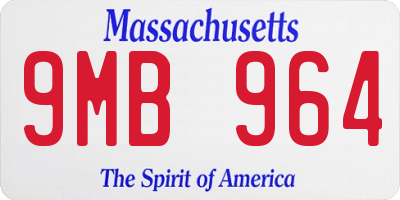 MA license plate 9MB964
