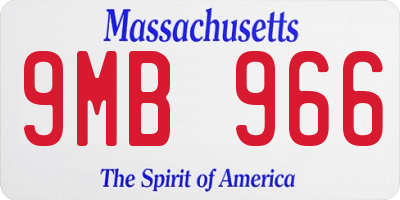 MA license plate 9MB966