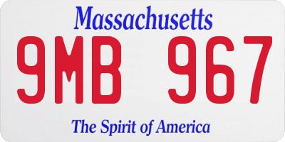 MA license plate 9MB967