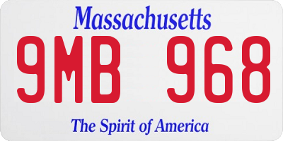 MA license plate 9MB968