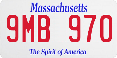 MA license plate 9MB970