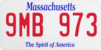 MA license plate 9MB973
