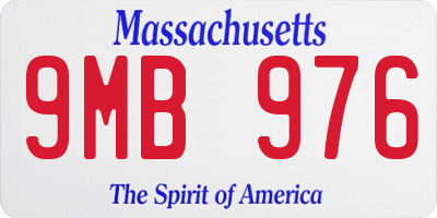 MA license plate 9MB976