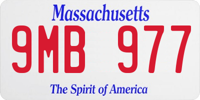 MA license plate 9MB977