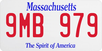 MA license plate 9MB979