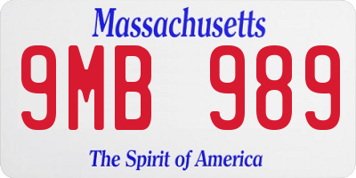 MA license plate 9MB989