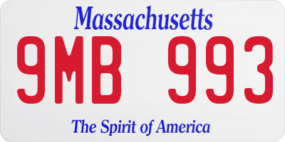 MA license plate 9MB993
