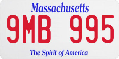 MA license plate 9MB995