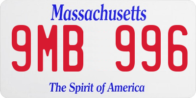 MA license plate 9MB996