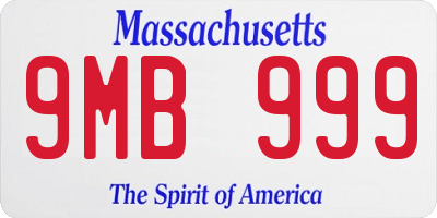 MA license plate 9MB999