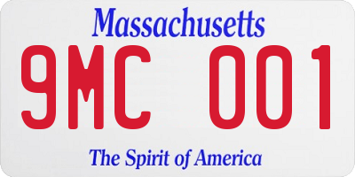 MA license plate 9MC001