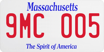 MA license plate 9MC005