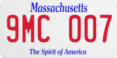 MA license plate 9MC007