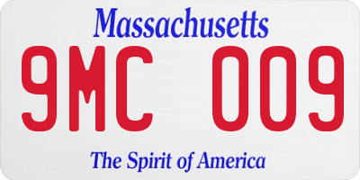 MA license plate 9MC009