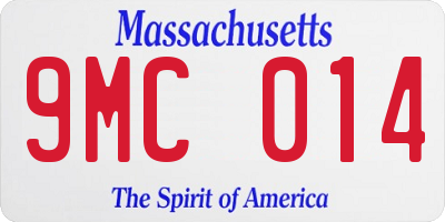 MA license plate 9MC014