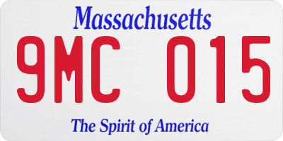 MA license plate 9MC015