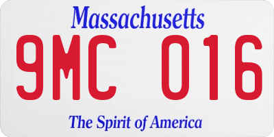 MA license plate 9MC016