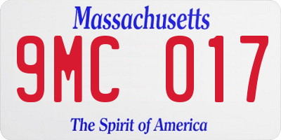 MA license plate 9MC017