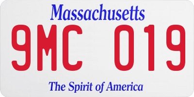 MA license plate 9MC019