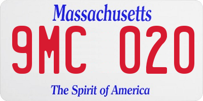 MA license plate 9MC020