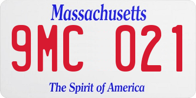 MA license plate 9MC021