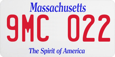 MA license plate 9MC022