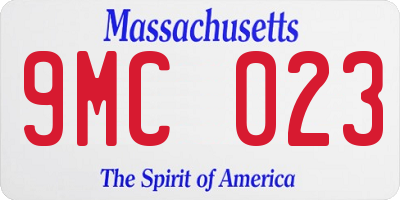 MA license plate 9MC023