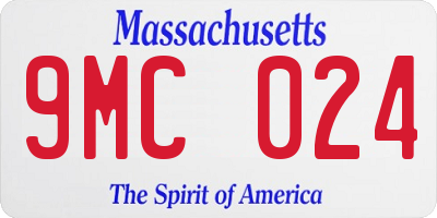 MA license plate 9MC024