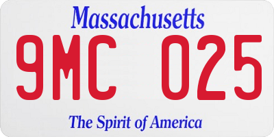MA license plate 9MC025
