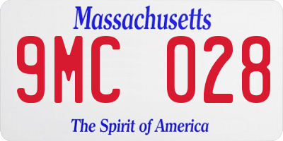 MA license plate 9MC028